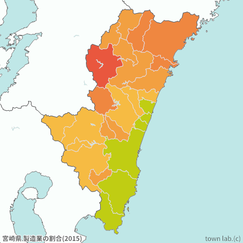 宮崎県 製造業の割合