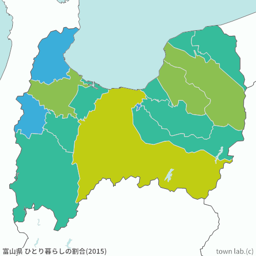 富山県 ひとり暮らしの割合