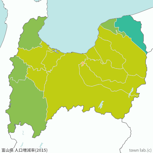 富山県 人口増減率