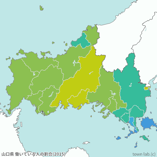 山口県 働いている人の割合