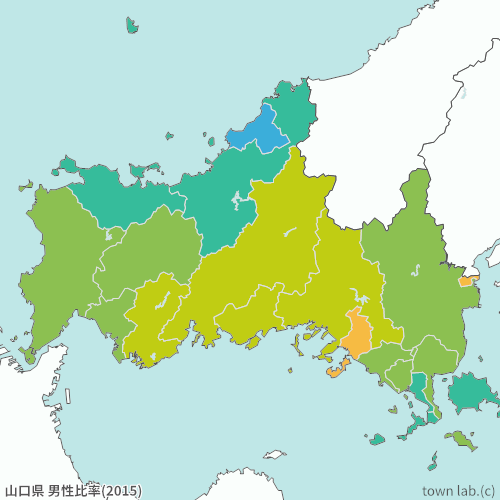 山口県 男性比率