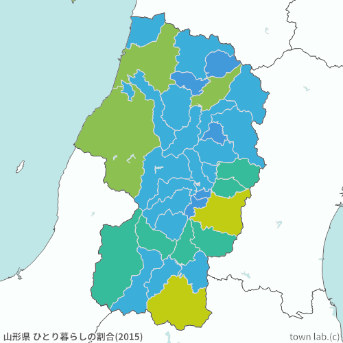 山形県 ひとり暮らしの割合