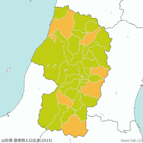 山形県 昼夜間人口比率