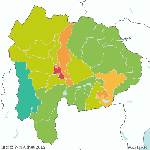 山梨県 外国人比率