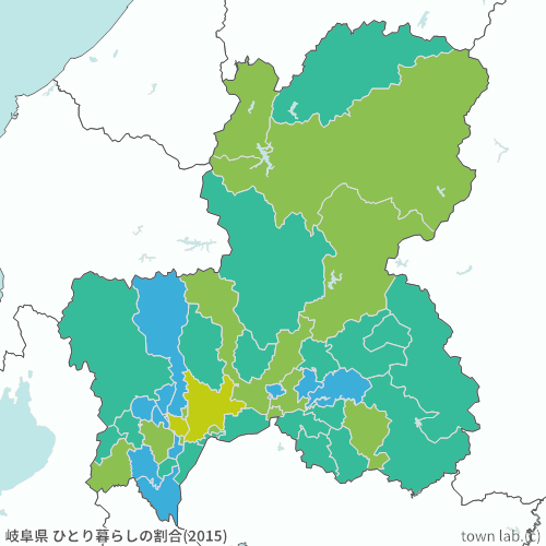 岐阜県 ひとり暮らしの割合