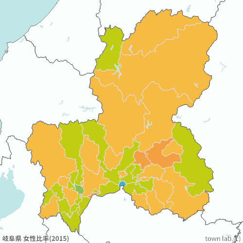 岐阜県 女性比率