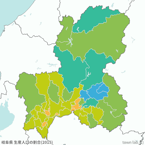 岐阜県 生産人口の割合