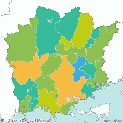 岡山県 ひとり暮らしの割合