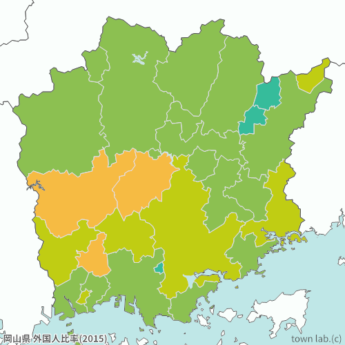 岡山県 外国人比率