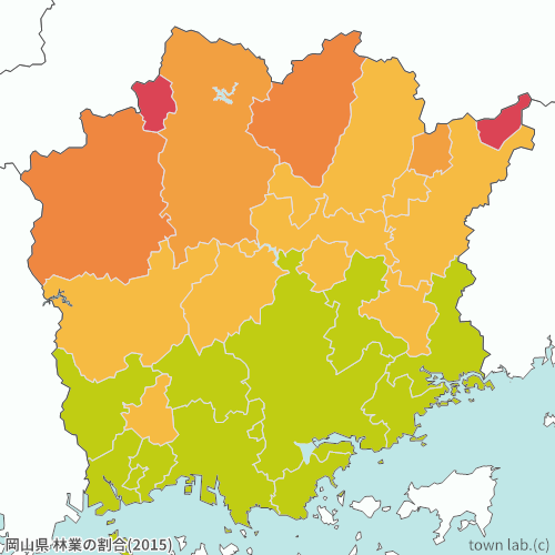 岡山県 林業の割合