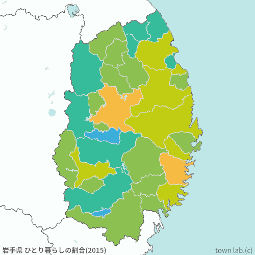 岩手県 ひとり暮らしの割合