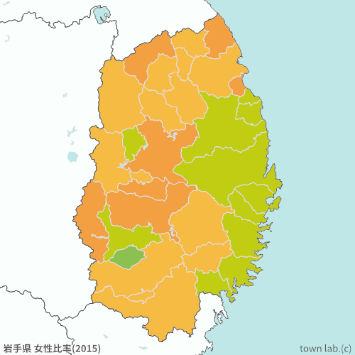 岩手県 女性比率