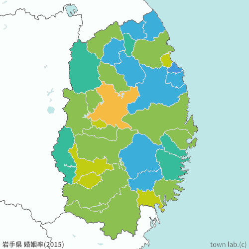 岩手県 婚姻率