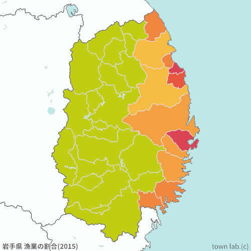 岩手県 漁業の割合