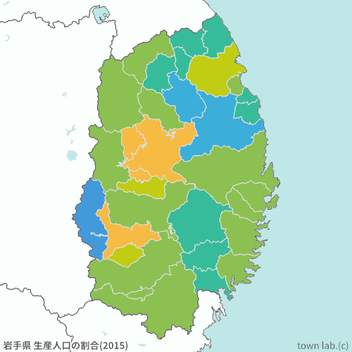 岩手県 生産人口の割合