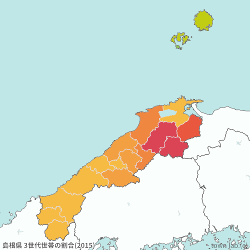 島根県 3世代世帯の割合