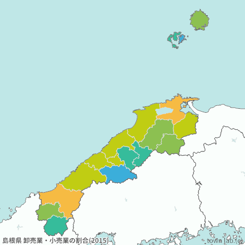 島根県 卸売業・小売業の割合