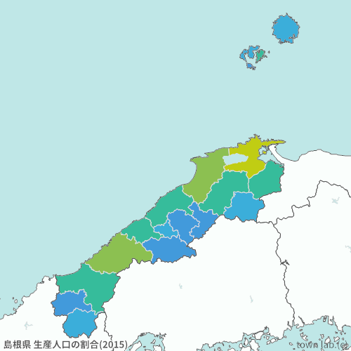 島根県 生産人口の割合