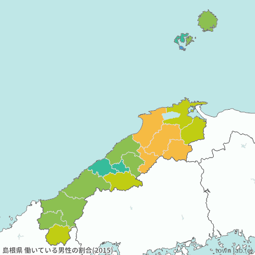 島根県 男性の働いている人の割合