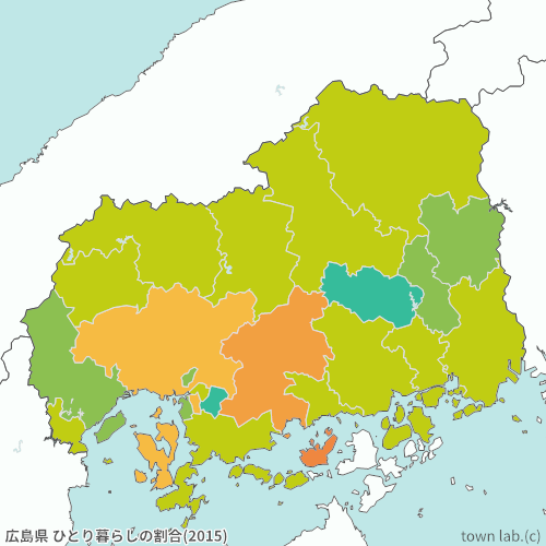 広島県 ひとり暮らしの割合