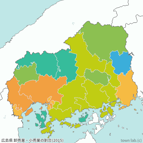 広島県 卸売業・小売業の割合