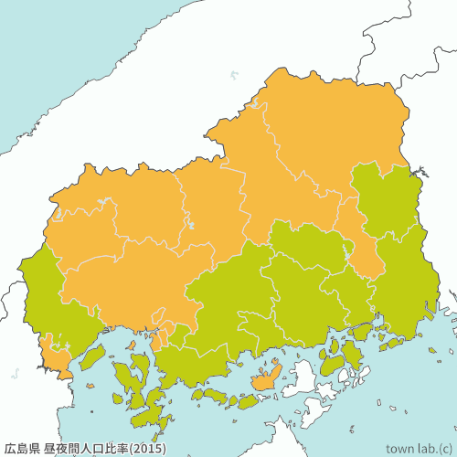 広島県 昼夜間人口比率