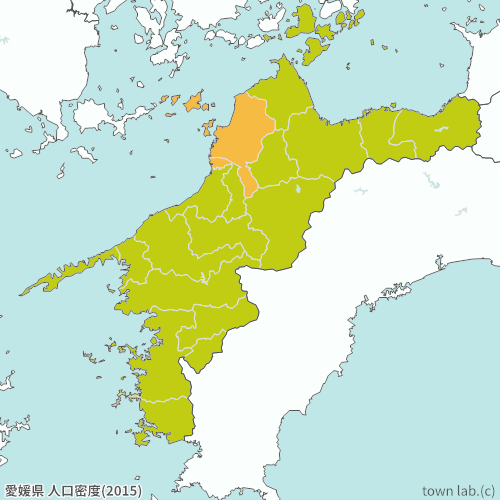 愛媛県 人口密度