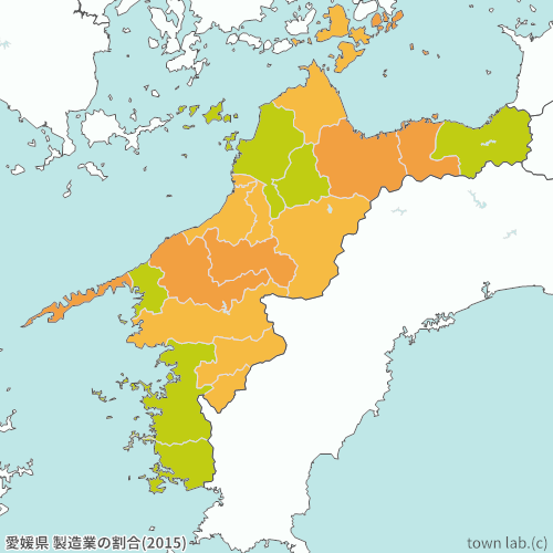 愛媛県 製造業の割合