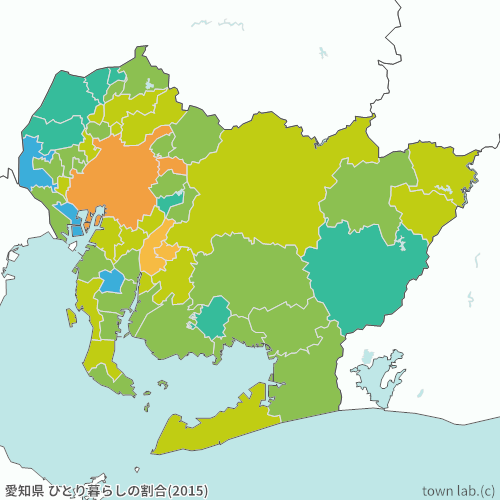 愛知県 ひとり暮らしの割合