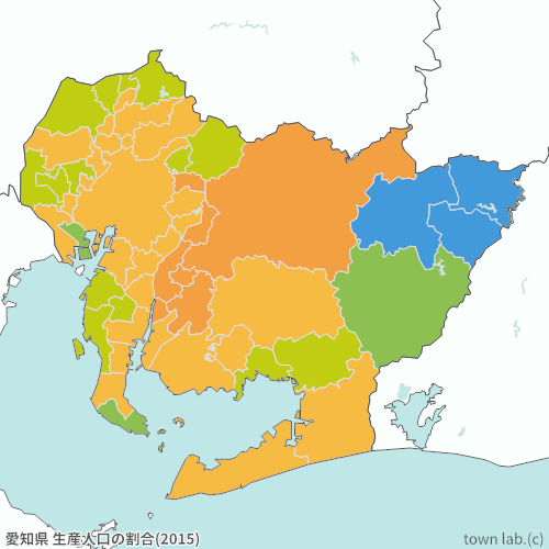 愛知県 生産人口の割合