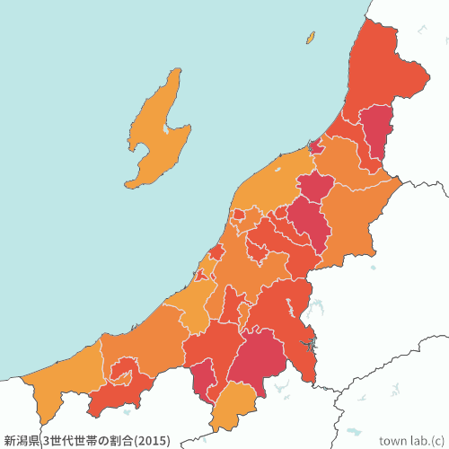 新潟県 3世代世帯の割合