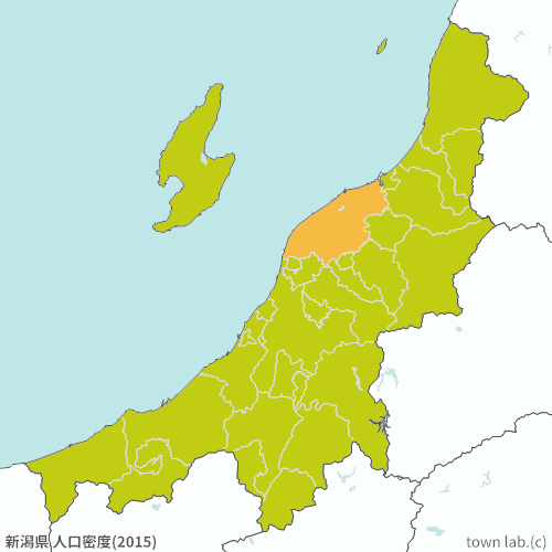 新潟県 人口密度