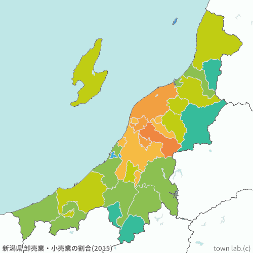 新潟県 卸売業・小売業の割合