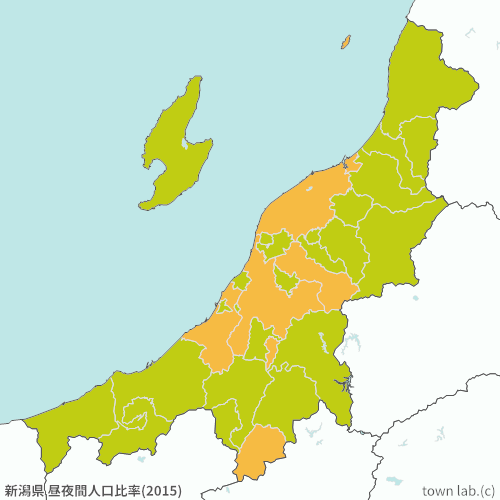 新潟県 昼夜間人口比率