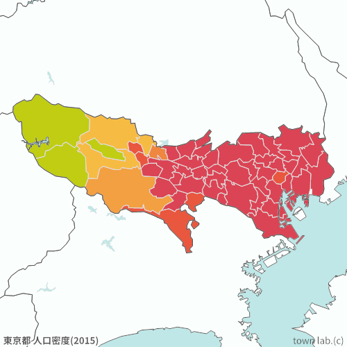 東京都 人口密度