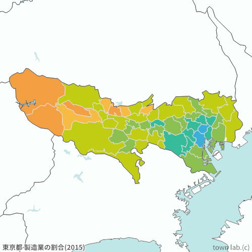 東京都 製造業の割合