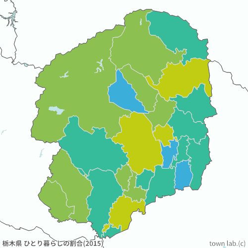 栃木県 ひとり暮らしの割合