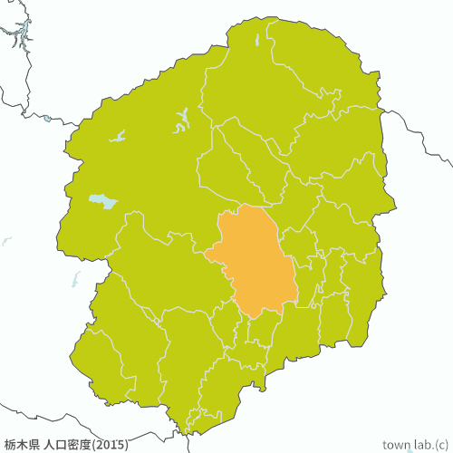 栃木県 人口密度