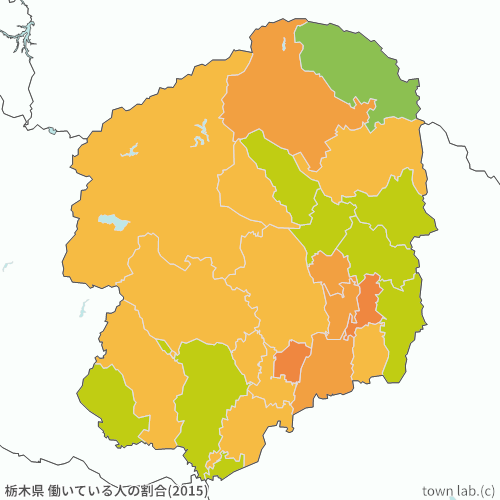 栃木県 働いている人の割合