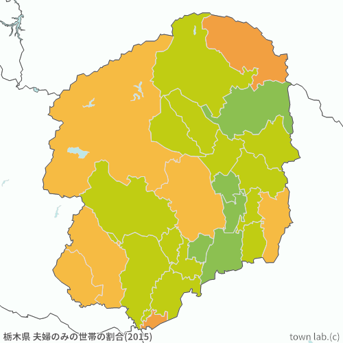 栃木県 夫婦のみの世帯の割合