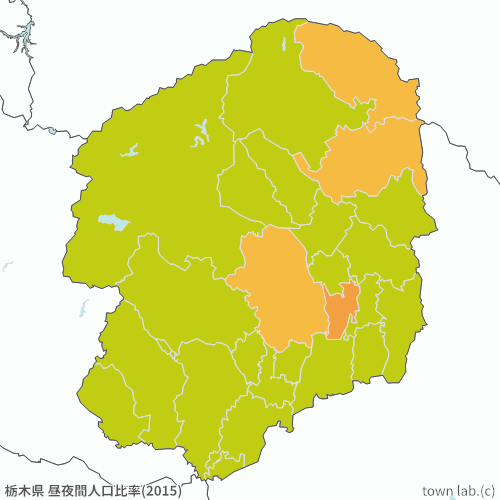 栃木県 昼夜間人口比率