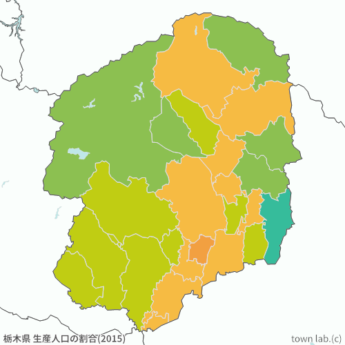 栃木県 生産人口の割合