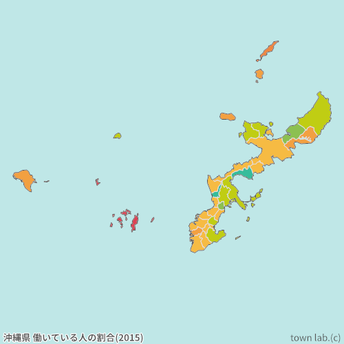 沖縄県 働いている人の割合