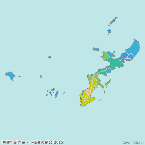 沖縄県 卸売業・小売業の割合