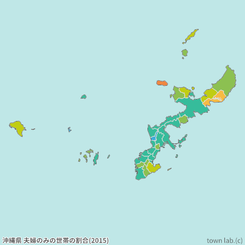 沖縄県 夫婦のみの世帯の割合