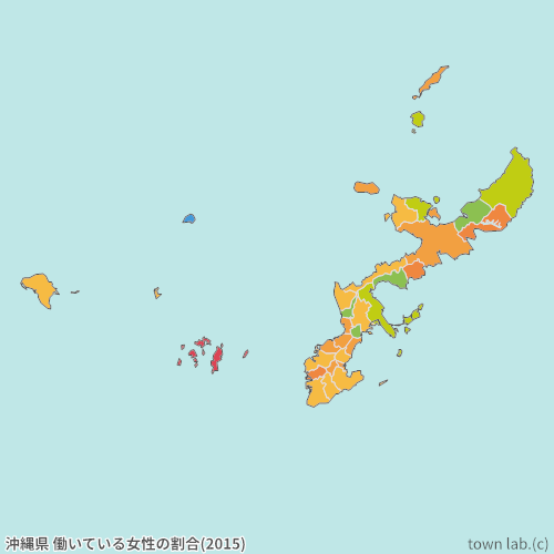沖縄県 女性の働いている人の割合