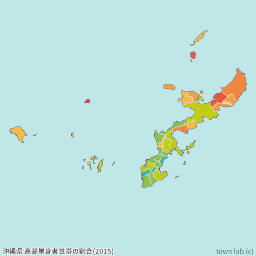 沖縄県 高齢単身者世帯の割合