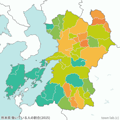 熊本県 働いている人の割合