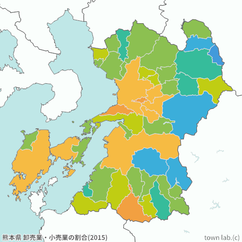 熊本県 卸売業・小売業の割合