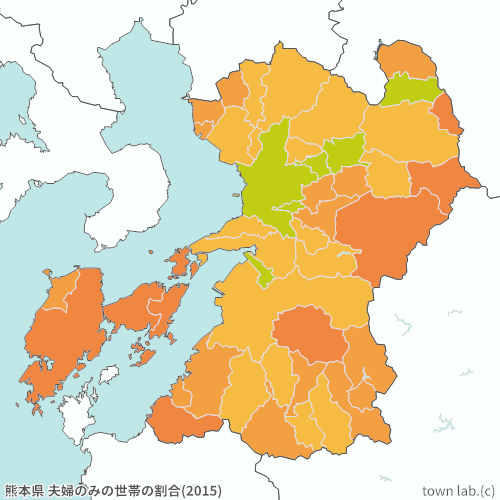 熊本県 夫婦のみの世帯の割合